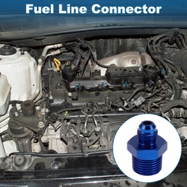 A ABSOPRO Male Flare Reducer Hose Fitting Adapter TF-AN6-1/2 NPT Fuel Line Connector Aluminum Blue