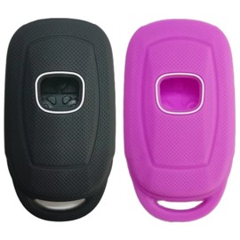 REPROTECTING Silicone Rubber Key Fob Cover Compatible with (5 Buttons) 2022 2023 2024 Honda Accord Civic HR-V CR-V Pilot Sport SI EX EX-L Touring Black Purple