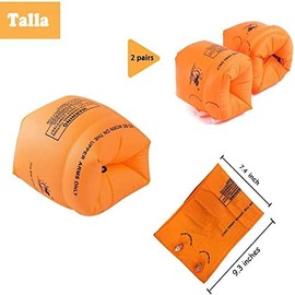 Cinturón de Natación Hinchable para Niños, Paquete de 2 Flotadores de Brazo, Flotadores de Piscina, Bandas de Brazo, Anillos de Natación Inflables de