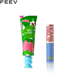 FEEV Hand Balm + Tinted Lip Balm Set 2items [Draw My Feev Edition], Hand Cream#$%Lip Balm:Green Dive-Breezy Coral