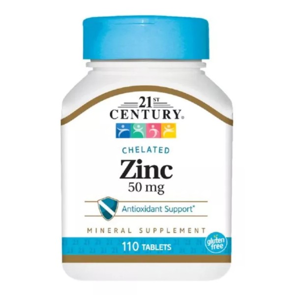 21st Century Zinc 50mg 110 Tabletas Calcio Antioxidante Inmunidad Eg Cc32