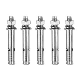 DTGN M8 x 70 Hex Expansion Bolts - 5Pack - Good for Concrete Dry Brick Block Walls - 304 Stainless Steel - Silver