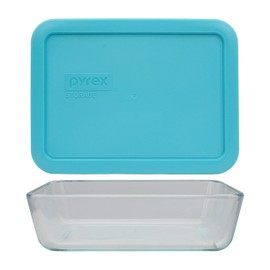 Pyrex (1 7210 Glass Container & (1) 7210-PC Surf Blue Lid Made in the USA
