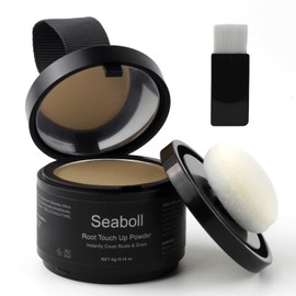 Seaboll Root Touch Up Powder, Instantly Root Cover Up Powder Stain-Proof Hairline Powder for Women & Men Hairline Shadow Powder 0.14 Oz.(B-Medium Blonde)