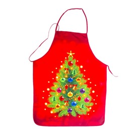 Christmas Apron Santa Funny Apron Cartoon Kitchen Aprons Novelty Reindeer Cooking Apron Baking Pinafore for Chef Men Women Restaurant Home Dinner Party Supplies (Xmas tree)