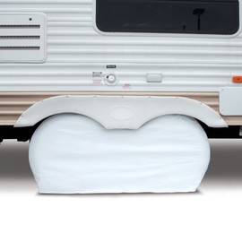 Classic Accessories OverDrive RV Dual Axle Wheel Cover, White, Large