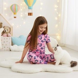 PATPAT Kids 3-Piece Pajama Set with Bamboo Viscose - Soft Snug Fit Pjs for Toddler Boys and Girls,All-Season Comfort Sleepwear, Purple Pink Unicorn, Size 4T