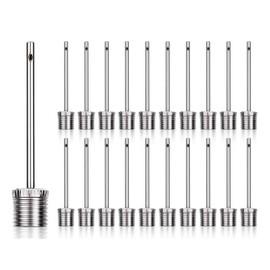 KAPSING Pack of 20 Ball Pump Needles, Needle for Inflating Balls, Stainless Steel Generic Ball Pump Needle for Basketball, Volleyball, Rugby, Football