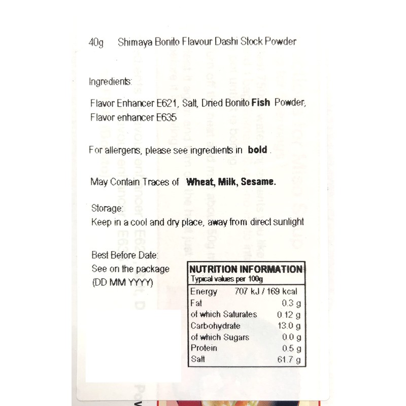 Shimaya Bonito Dashi Stock Powder, 40G