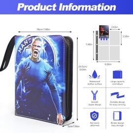 Ronronner 50 Pages Football Cards Scrapbook Scrapbook Football Cards Football Scrapbook Trading Cards Album Football Scrapbook for Football Cards Album, Handle Loop 400 Pockets (A)