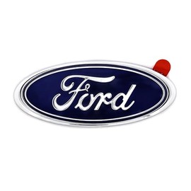 Mini Ford Blue Oval Novelty Logo Chrome Plated Plastic Emblem.