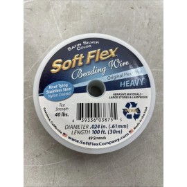 Soft Flex 49 Strand Beading Wire - Heavy 0.24 Diameter - 100 Feet Nylon Design Wire