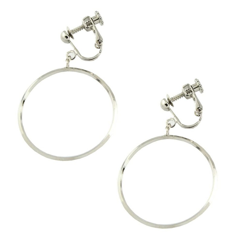Jewelry Shop M e0074 Women's Earrings, Square Extrusion, Metal Hoop