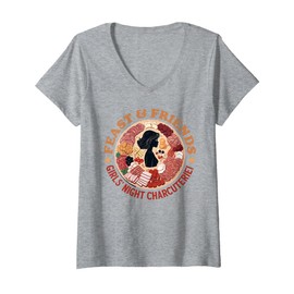 Womens Funny Charcuterie Board Meat Cheese Food Lovers Foodie V-Neck T-Shirt