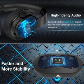 ANSTEN Wireless Headphones for TV Watching with Digital Optical RCA AUX 3.5 MM Transmitter Charging Dock, Over Ear Headset for Seniors, 30 Hrs Playtime, Plug and Play