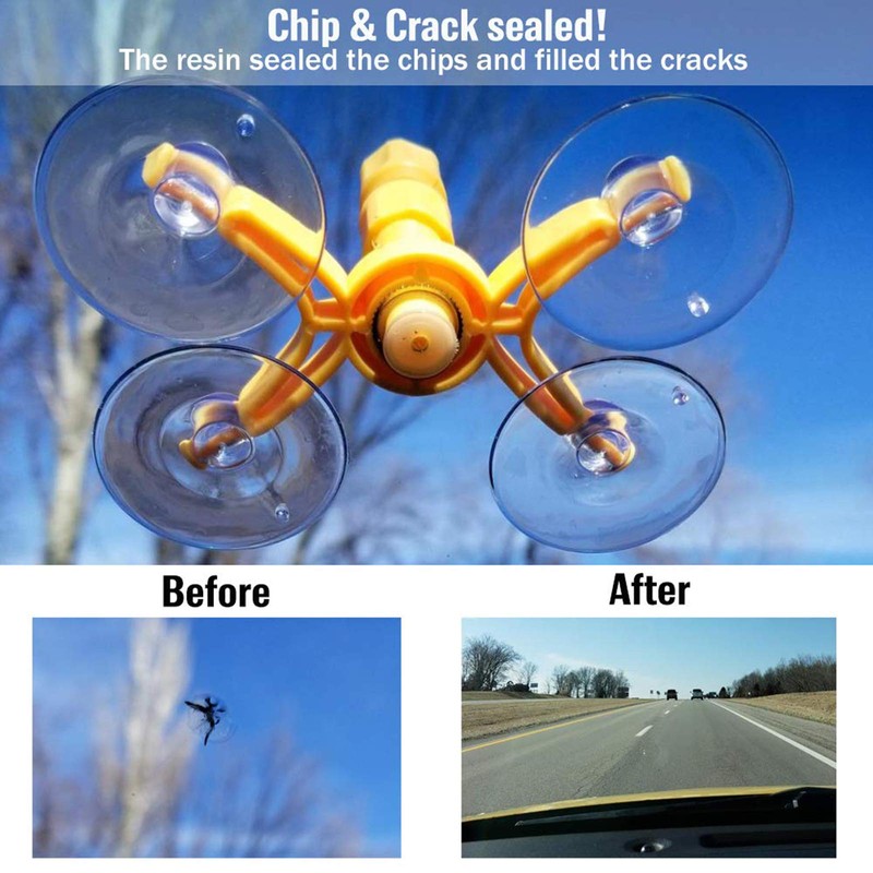 RITYHOFT Windshield Repair Kit, Repair Scratches, Cracks, Small Damage Stepping