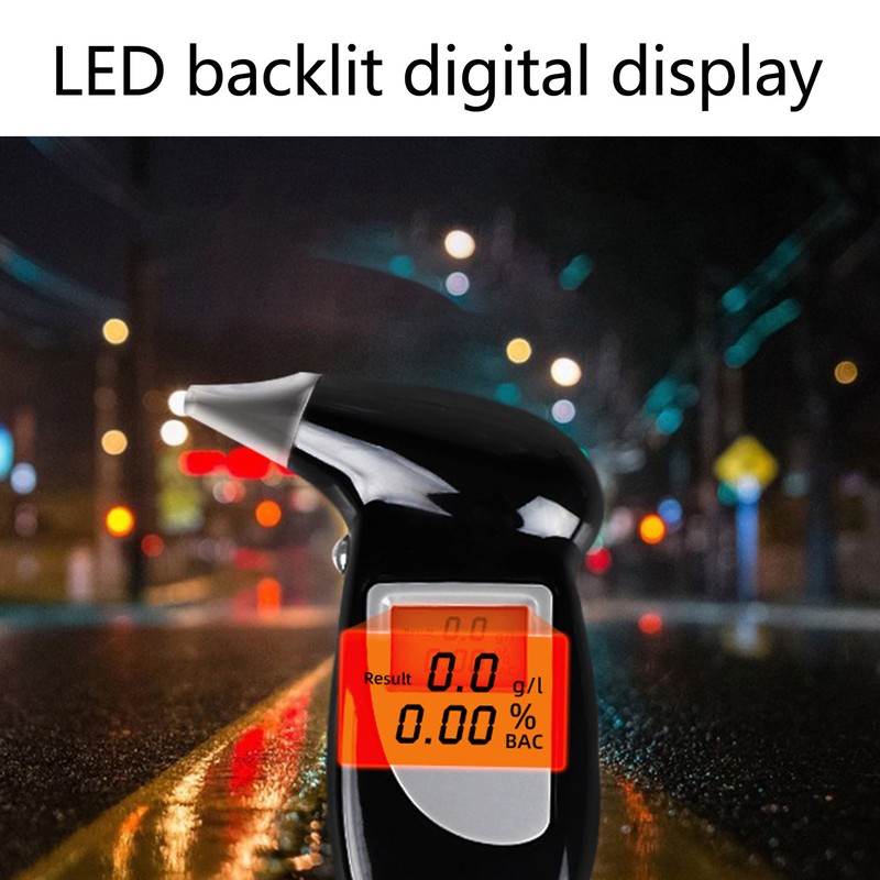 Alcohol Tester Professional LED Digital Keychain Breath Alcohol Detector Audible