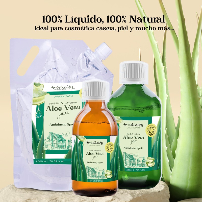 Organic Aloe Vera Concentrate 100% Cold Pressed for Beauty and