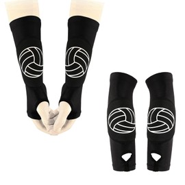 Yxmeiguo Volleyball Arm Sleeves Passing Forearm Sleeves with with Protection Pads and Thumbhole, Volleyball Gear for Youth Girls Women, 1 Pair