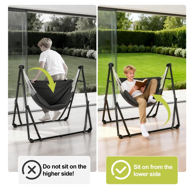 Chloraeon 2-in-1 Kids Hammock & Swing Chair - Adjustable Folding