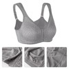 Lemorosy Women's Wirefree Jacquard Back Support Bra Full Figure Front