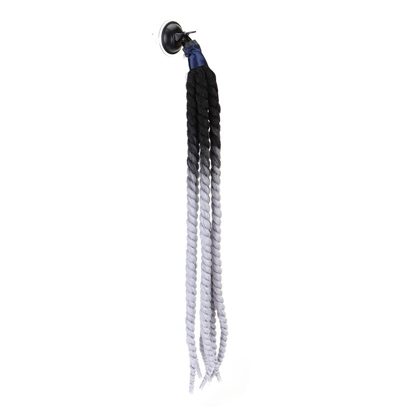 27.6in Motorcycle Helmet Woman Braids Wig Detachable Ponytail with Suction