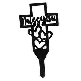 Totority Cemetery Cross Memorial Stake Durable Iron Grave Decoration for Cemetery Outdoor and Garden Use Simple Structure for Lasting Pile for Grave Decor