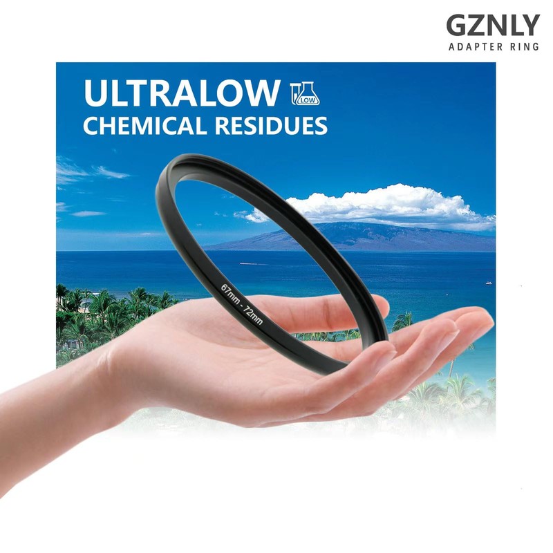 82mm to 72mm Step Up Ring Filter Adapter Black Metal