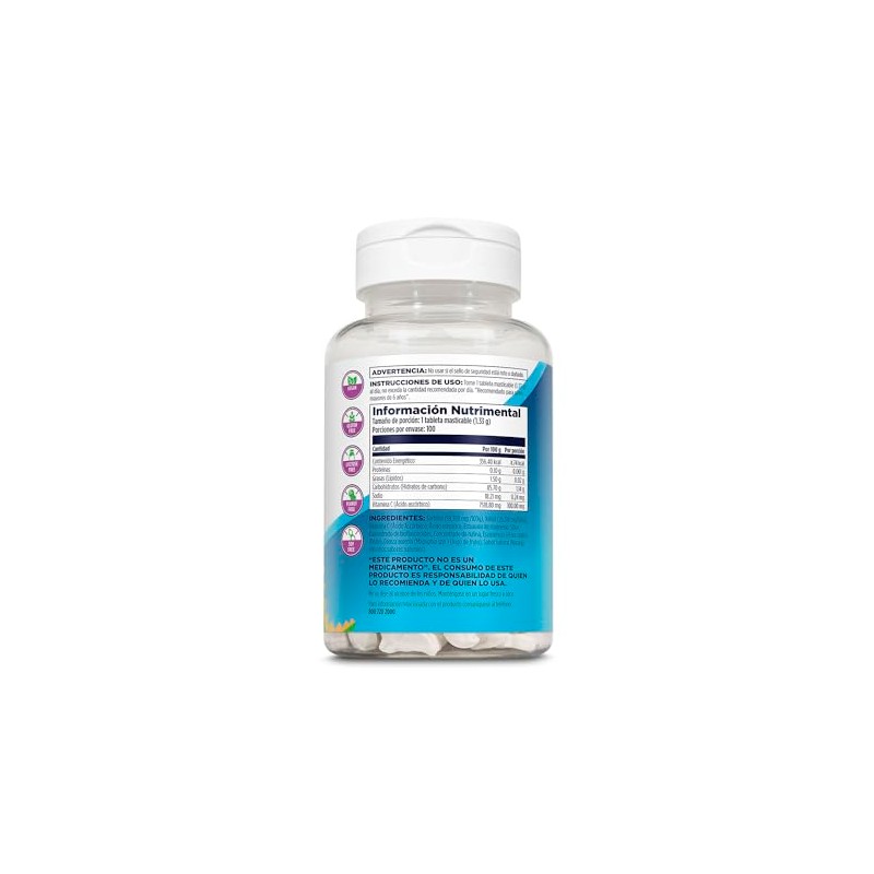 Kal Vitamin Rex Vitamina Niños 100 Tabletas Masticables Glucosa Endulzado