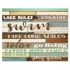 Wooden Sign Funny Words Lake Rules Lettering Inspirational Quote Board
