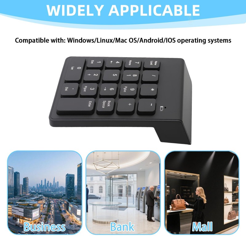 18 Keys Wireless Numeric Keypad 2.4G Portable Ergonomic Mini Numpad