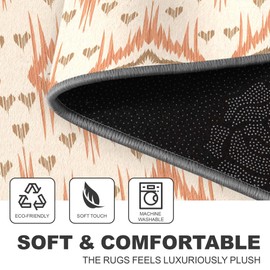 Runner Rug for Kitchen Living Room Hallway Hall Bathroom Laundry Mat Long Bedroom Bedside Carpet House Decor Home Essentials Accessories Nursery Minimalist Organic Modern Abstract 2x7 ft Light Orange