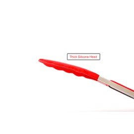 Kitchenova Mini Silicone Tongs Set of 3 (purple, orange and red), 7-Inch