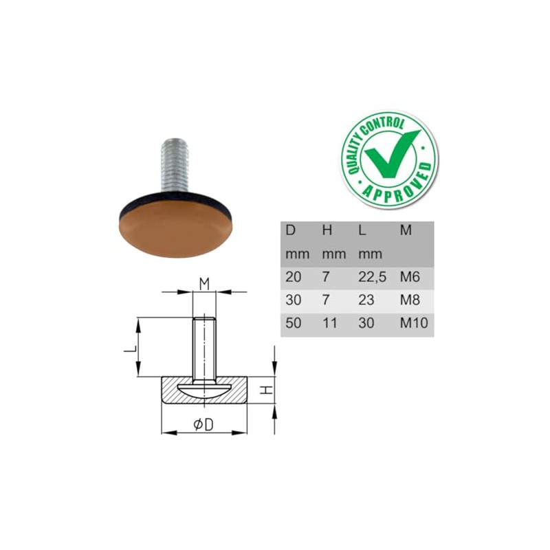 cyclingcolors 4 x furniture gliders with thread, Teflon gliders, thread