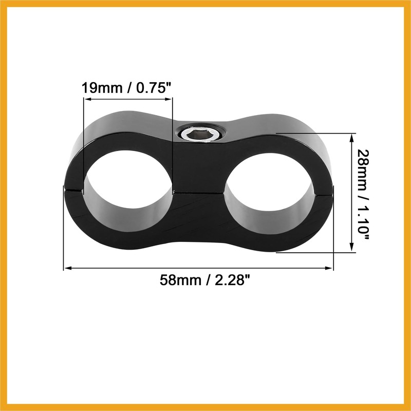 Partuto 4pcs Black AN10 19mm Car Hose Separator Clamp Adapter