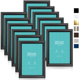 LaVie Home 4x6 Picture Frames (12 Pack, Black) Simple Designed Photo Frame with High Definition Glass for Wall Mount & Table Top Display, Set of 12 Classic Collection