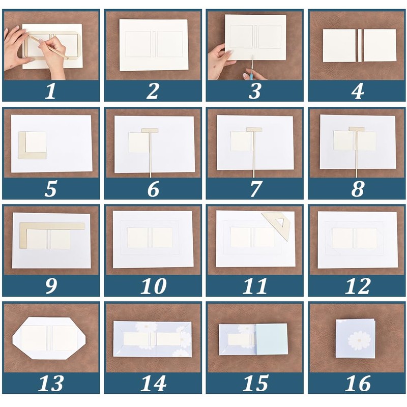 AHANDMAKER Bookbinding Easy Scrapbooking Tool, Wood L-Shaped Ruler T-Shaped Ruler