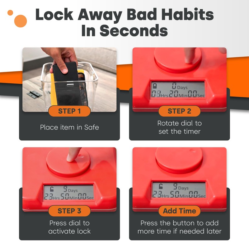 Kitchen Safe Time Locking Container (Medium), Timed Lock Box for