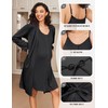 Ekouaer Maternity Nursing Gown and Robe Set 2 Piece Waffle
