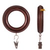 20 Pack Wooden Drapery Curtain Rod Rings with Clips 3