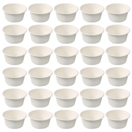 HugeDE 100 Pcs 2 oz Mini Paper Cups - Modern Style, White, Round, 2 oz Capacity, Ideal for Casual Gatherings
