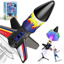 Rocket Launcher for Kids - Electric Flying Model Rocket with Parachute Recovery - Eco-Friendly Rocket Toy with Unlimited Re-Launch - Great Birthday Gift
