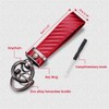 Mearo Genuine Leather Car Keychain, Carbon Fiber Key Chains with