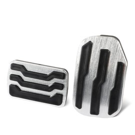 DLOVEG Brake Pedal Cover Accelerator Pedal Cover Compatible for F150 2015 2016 2017 2018 2019 2020 Accessories Aluminum Alloy Anti Slip Gas Pedal Pads (Silver)