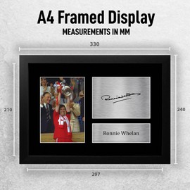 HWC Trading FR A4 Ronnie Whelan Liverpool Gifts Printed Signed Autograph Picture for Football Fans and Supporters - A4 Framed
