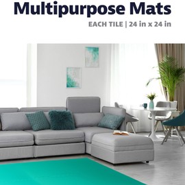 We Sell Mats 3/8 Inch Thick Multipurpose Exercise Floor Mat with EVA Foam, Interlocking Tiles, Anti-Fatigue for Home or Gym, 24 in x 24 in