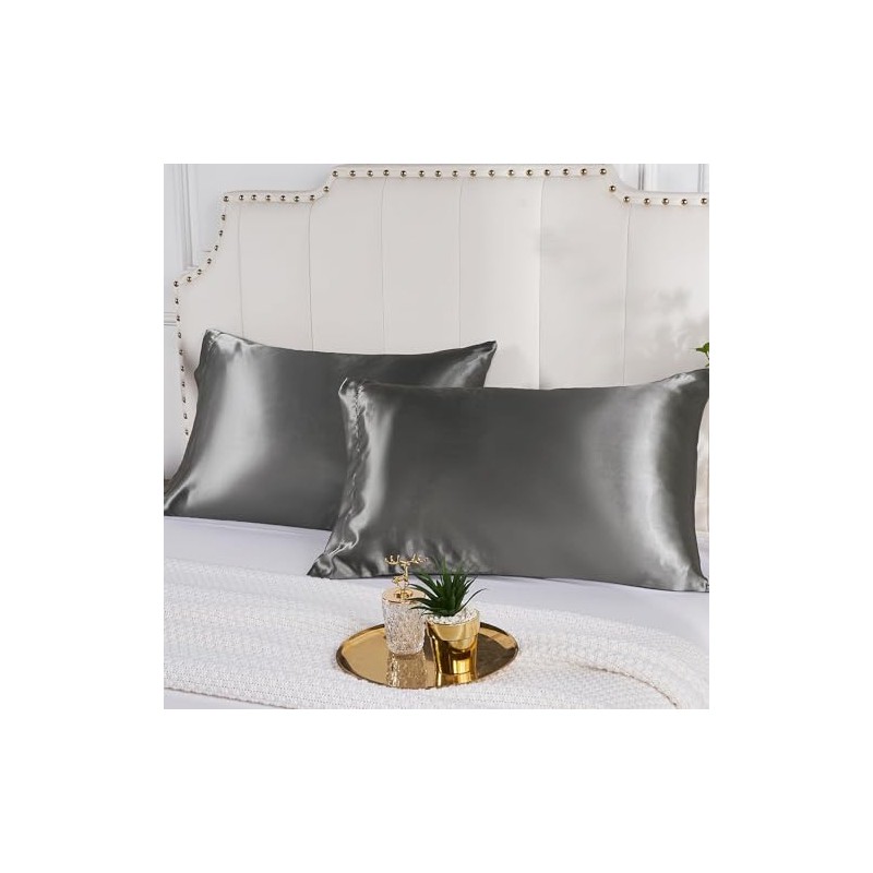 Satin Pillow Cases 2 Pack - Pillowcase for Hair and