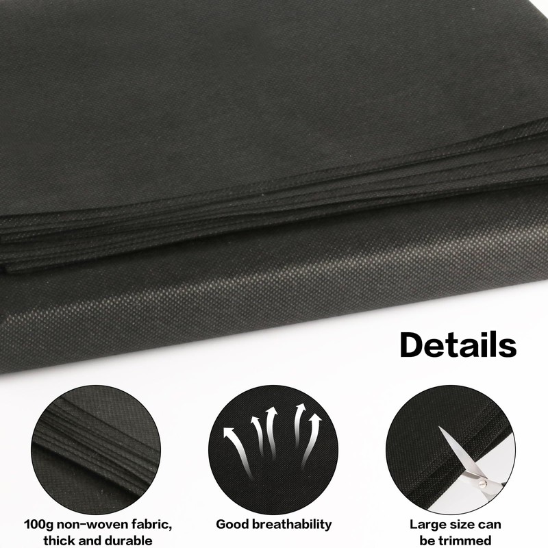 SGYKJ Black Planter Liner,160x210cm Large Plant Grow Bags+10 Nails