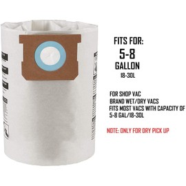 20 Pack Replacement Filter Bags 5-8 Gallon for Shop Vac Vacuum Type E - 9066100 90661 906-61, Type H 90671 9067100 9067133; VF2004, VHBS VDBS HEPA Vacuum Cleaner, White