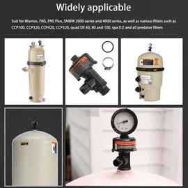 Dicsley 98209800 98209803 Manual Air Relief Valve with Pressure Gauge for Swimming Pool and Spa Filter High Flow Manual Relief Valve (No Pressure Gauge)